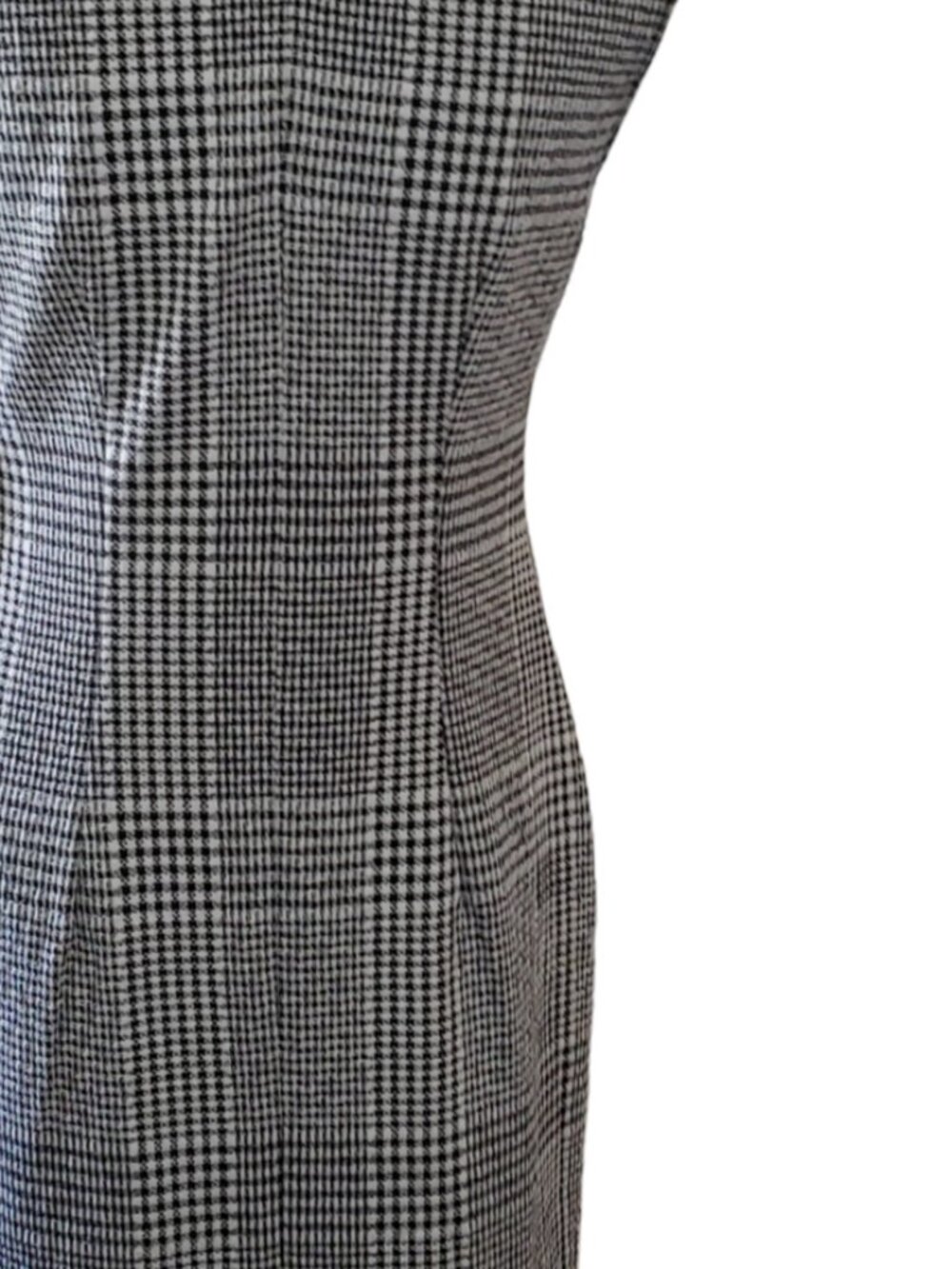 Sharagano Houndstooth Tweed Classic Shift Dress Sleeveless - Picture 2 of 8
